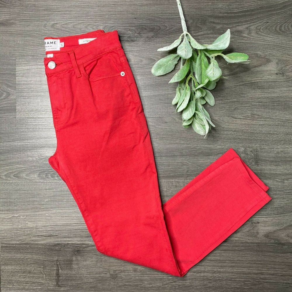 FRAME | sz 25 le high skinny jeans in red